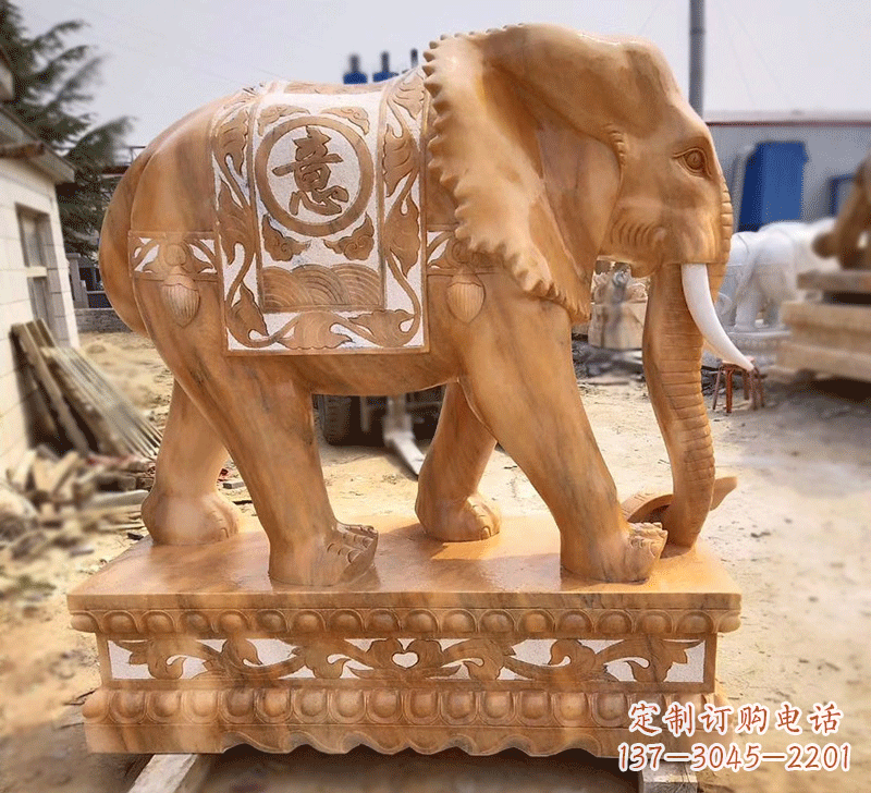 大连雕刻石雕大象