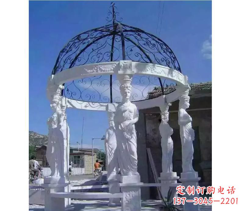 大连白色欧式石头凉亭