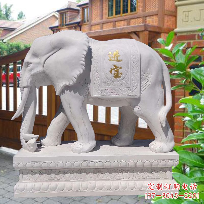 大连白石雕大象