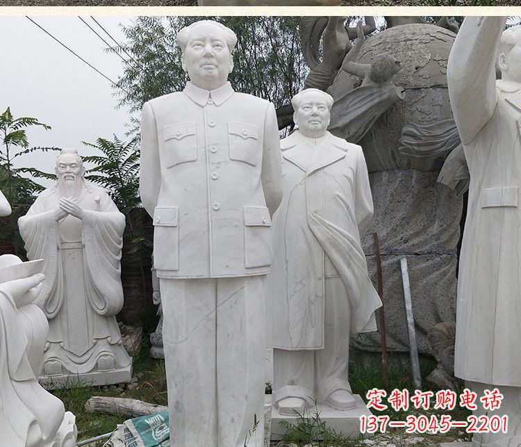 大连背手的毛主席汉白玉伟人石雕