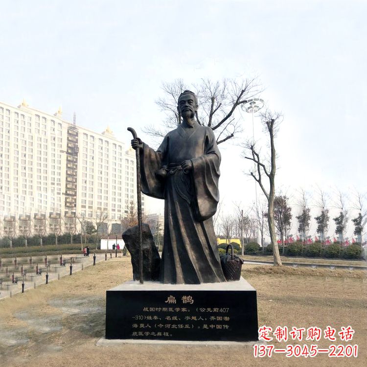 大连扁鹊铜雕塑像-城市广场历史著名医学人物雕像