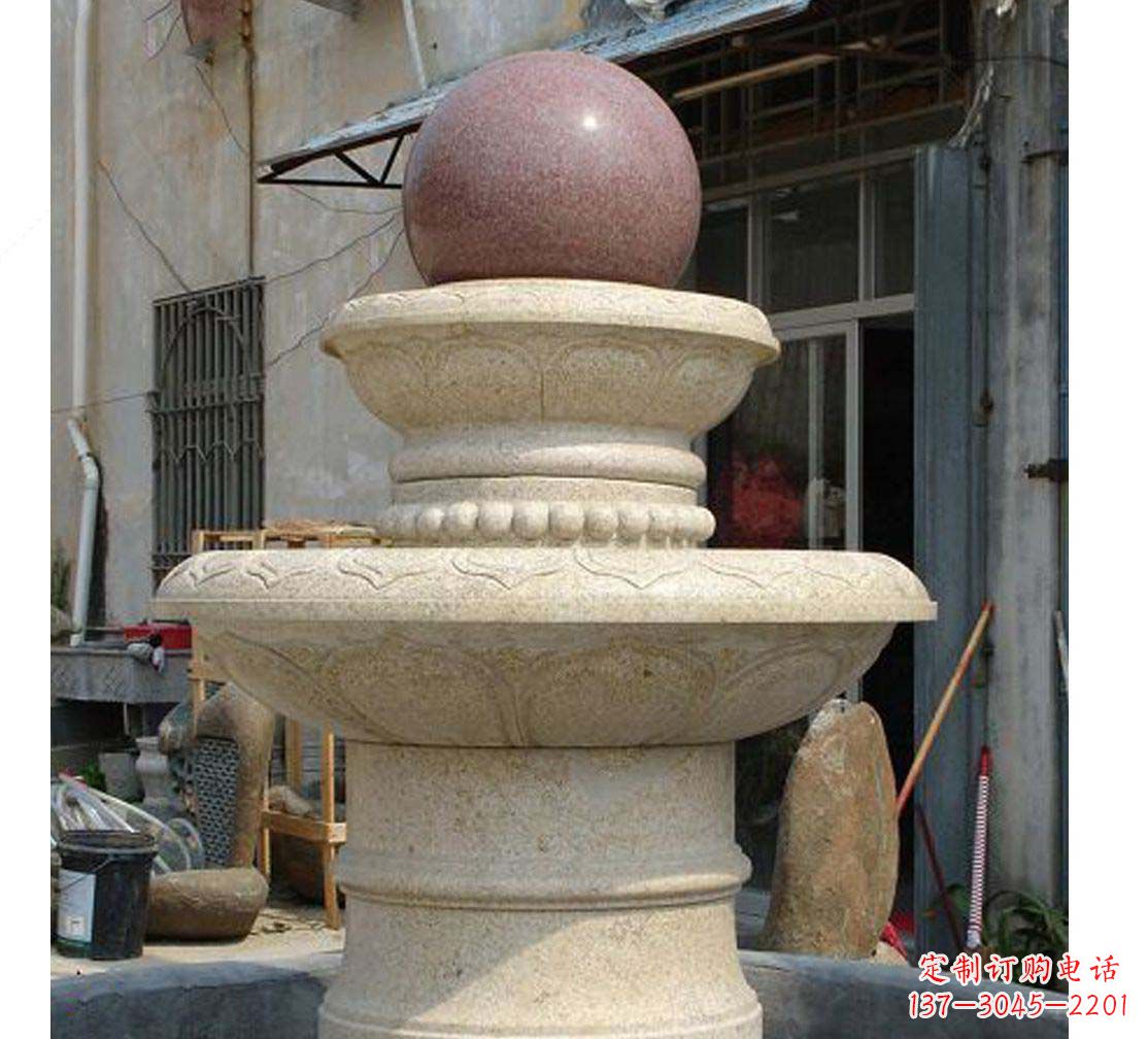 大连别墅景观大理石风水球喷泉雕塑