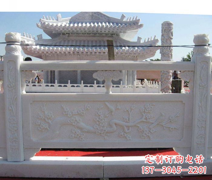 大连汉白玉石栏板精美、细腻、质感十足