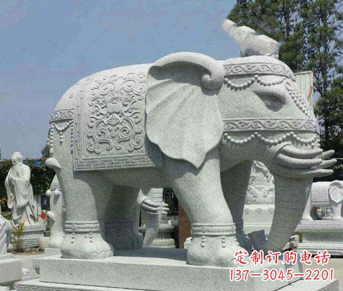 大连别墅景观缅甸大象石雕