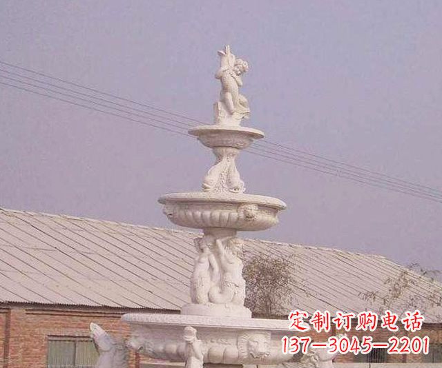 大连别墅景观天使喷泉石雕 (2)