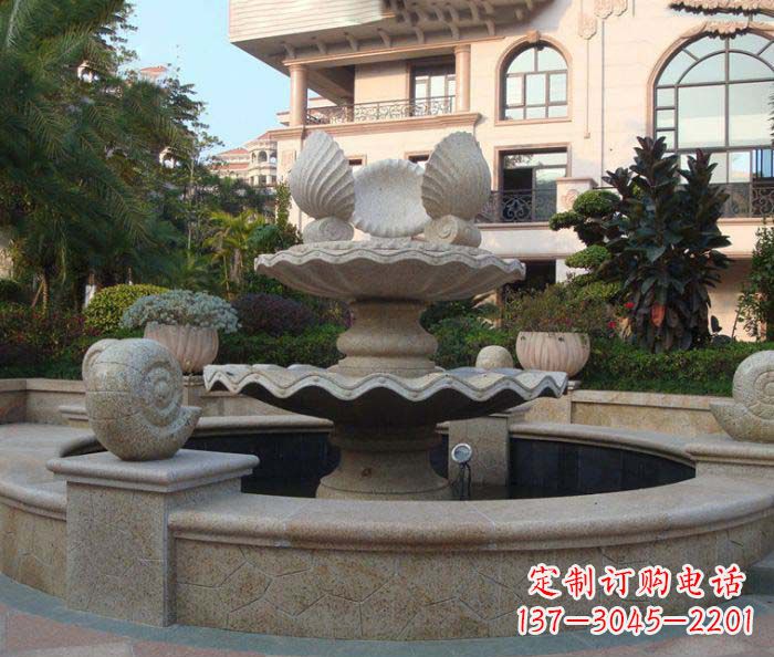 大连别墅景观蜗牛喷泉石雕