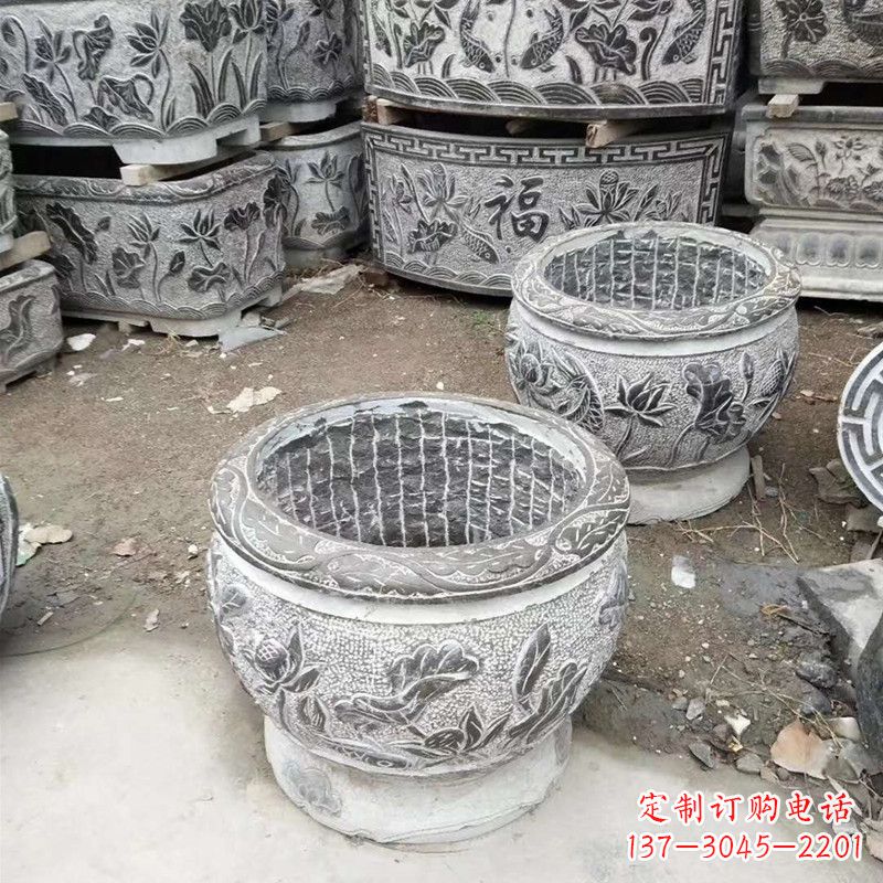 大连别墅水缸石雕塑