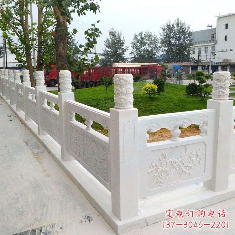 大连别墅园林大理石石雕栏板护栏