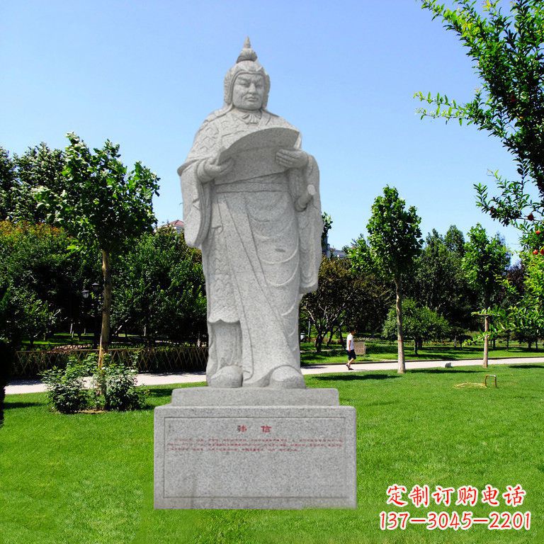 大连兵仙韩信花岗岩石雕像