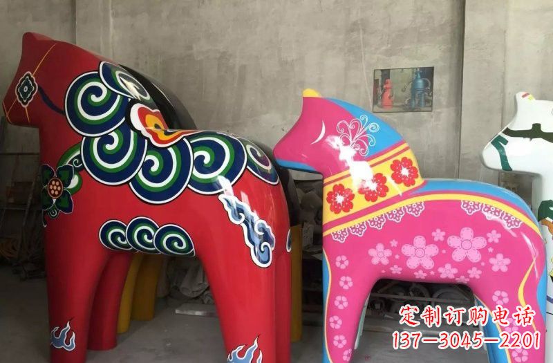 大连玻璃钢彩绘抽象独角兽
