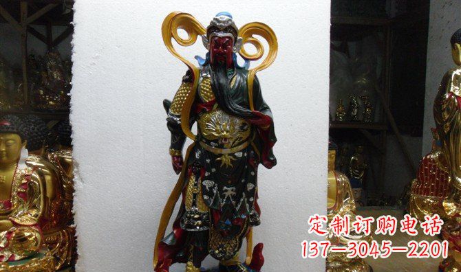 大连关公玻璃钢彩绘刀
