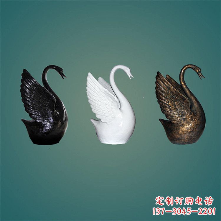 大连玻璃钢抽象天鹅雕塑-水景水池可喷水动物雕塑摆件