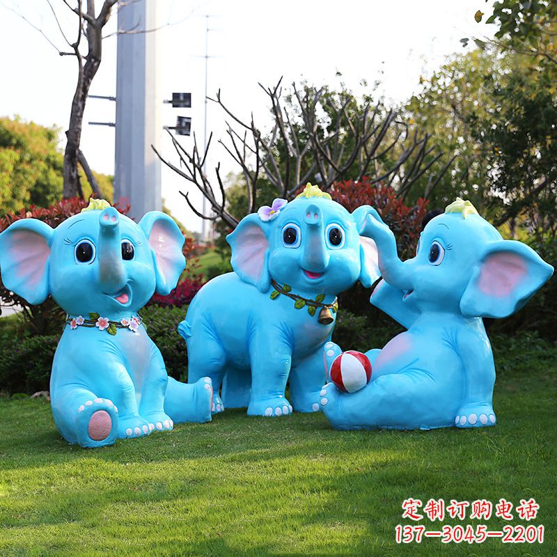 大连玻璃钢大象雕塑精美的艺术品