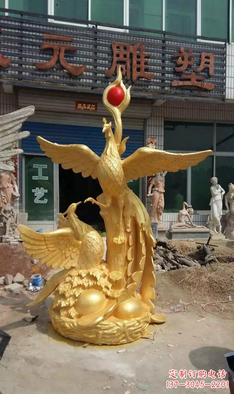 大连玻璃钢雕刻的凤凰之美