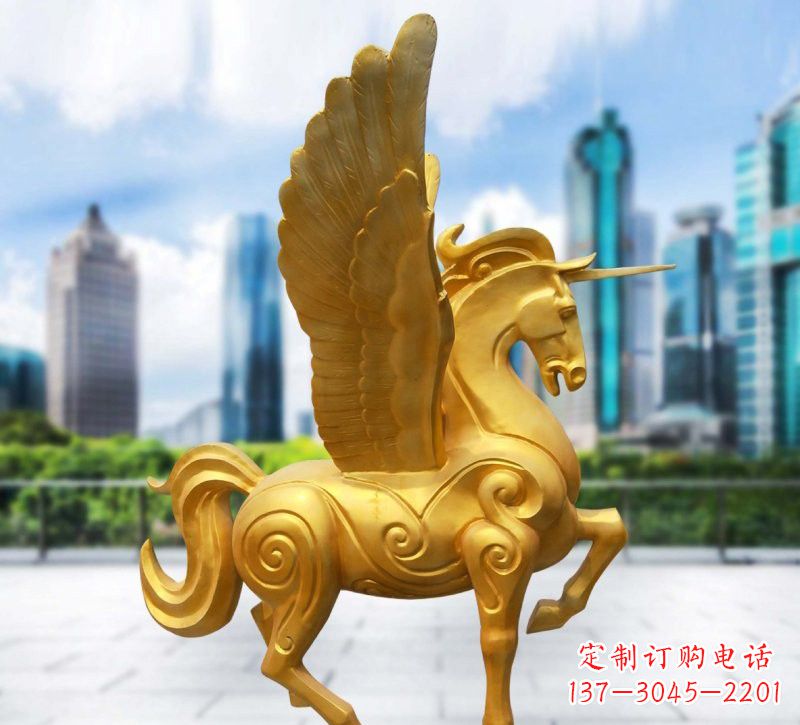 大连玻璃钢仿铜独角兽雕塑精美雕塑艺术