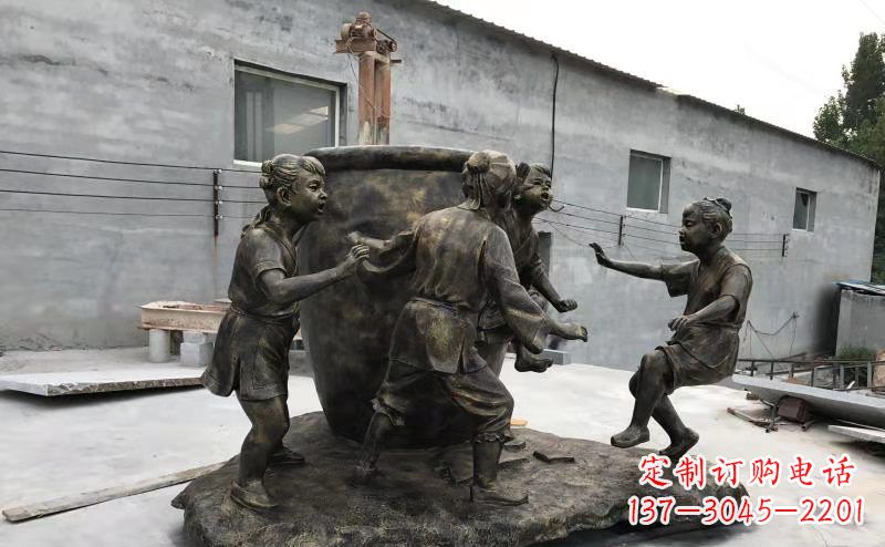 大连司马光玻璃钢仿铜古代寓言故事雕塑