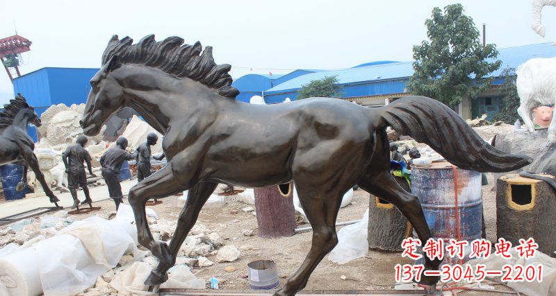大连玻璃钢仿铜马广场动物雕塑 (2)