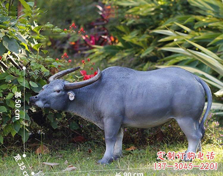 大连玻璃钢仿真水牛雕塑