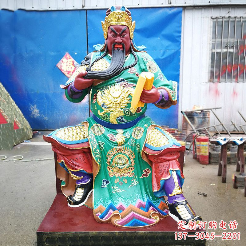 大连玻璃钢关圣帝君彩绘雕塑