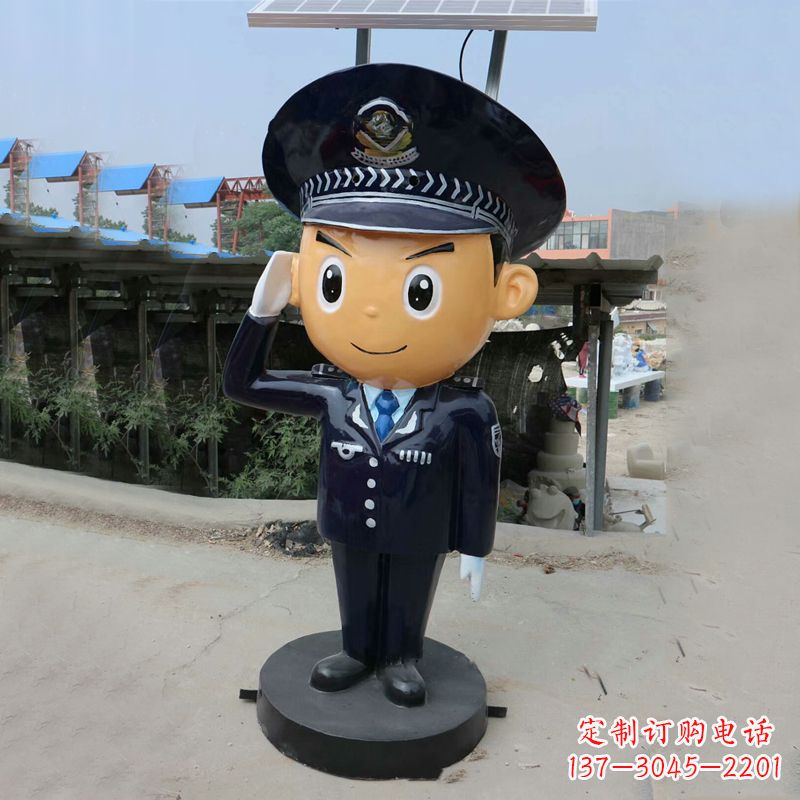 大连警察雕塑守护社会和谐