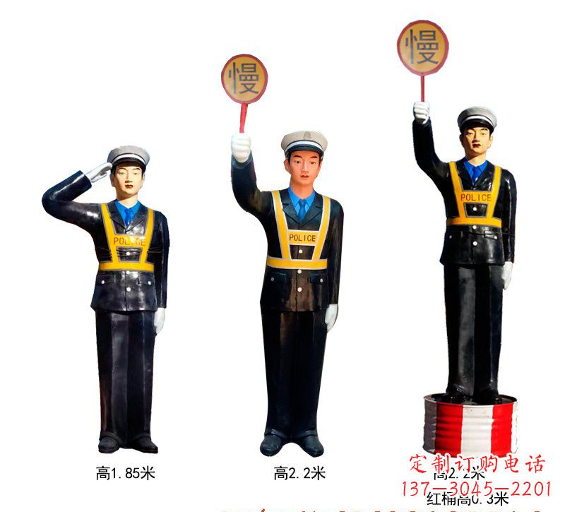 大连玻璃钢警察雕塑 (2)