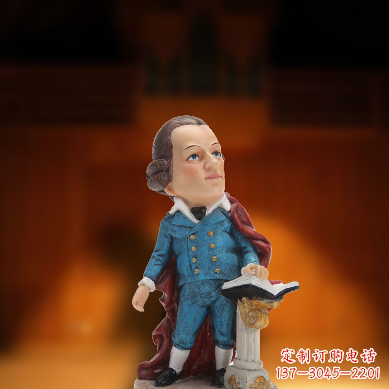 大连玻璃钢艺术莫扎特雕塑
