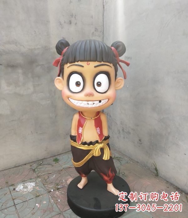大连玻璃钢雕刻的神话传说——哪吒