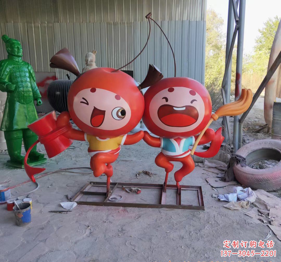 大连精致的玻璃钢苹果雕塑