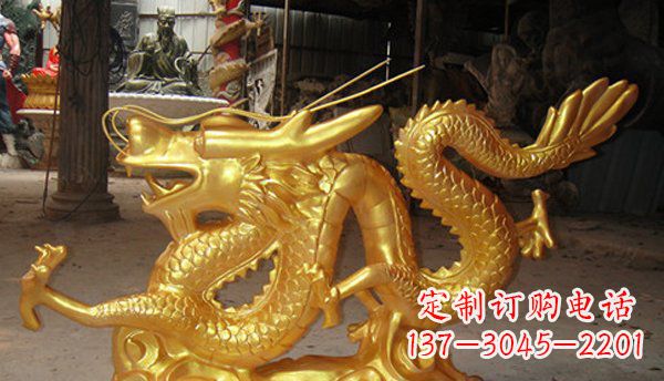 大连玻璃钢龙仿铜动物雕塑