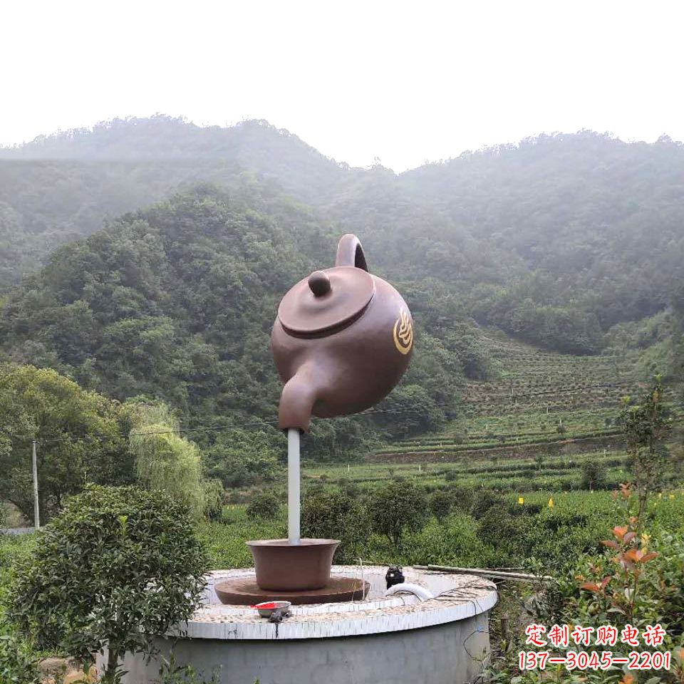 大连玻璃钢天壶喷泉精致而神奇的雕塑