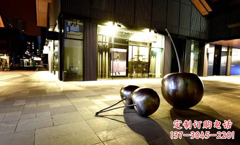 大连不锈钢樱桃雕塑