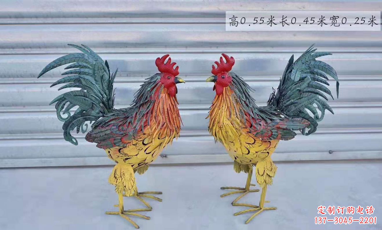 大连不锈钢彩绘公鸡雕塑——景观雕塑的精彩绽放