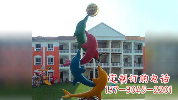 大连精美不锈钢海豚雕塑