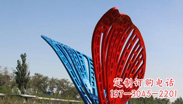 大连不锈钢彩色蝴蝶抽象雕塑