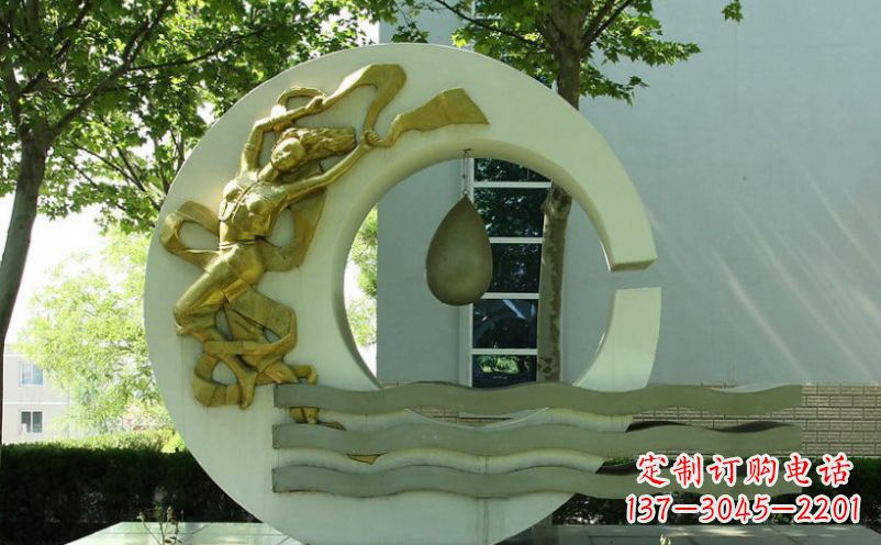 大连不锈钢嫦娥奔月景观雕塑