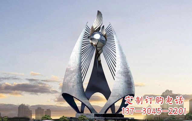 大连不锈钢城市船帆雕塑传承海洋文化