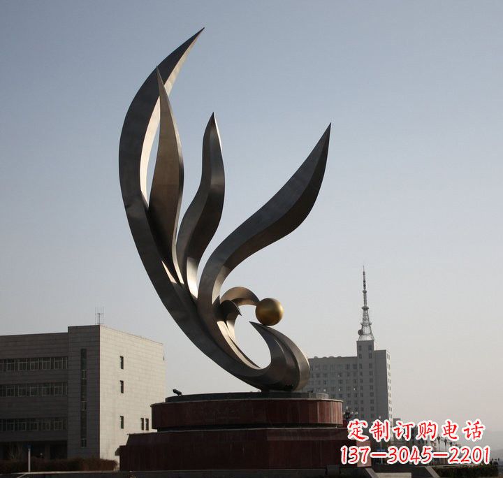 大连不锈钢城市抽象凤凰雕塑222