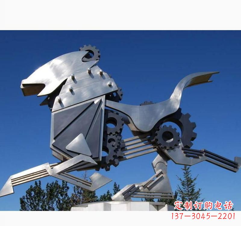 大连不锈钢齿轮飞马雕塑精致细腻的艺术品