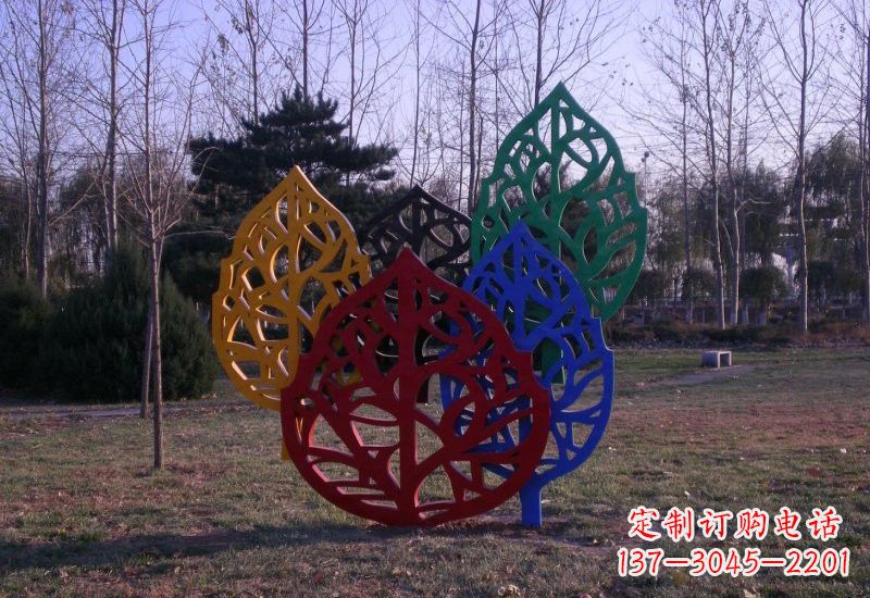 大连精美不锈钢树叶雕塑