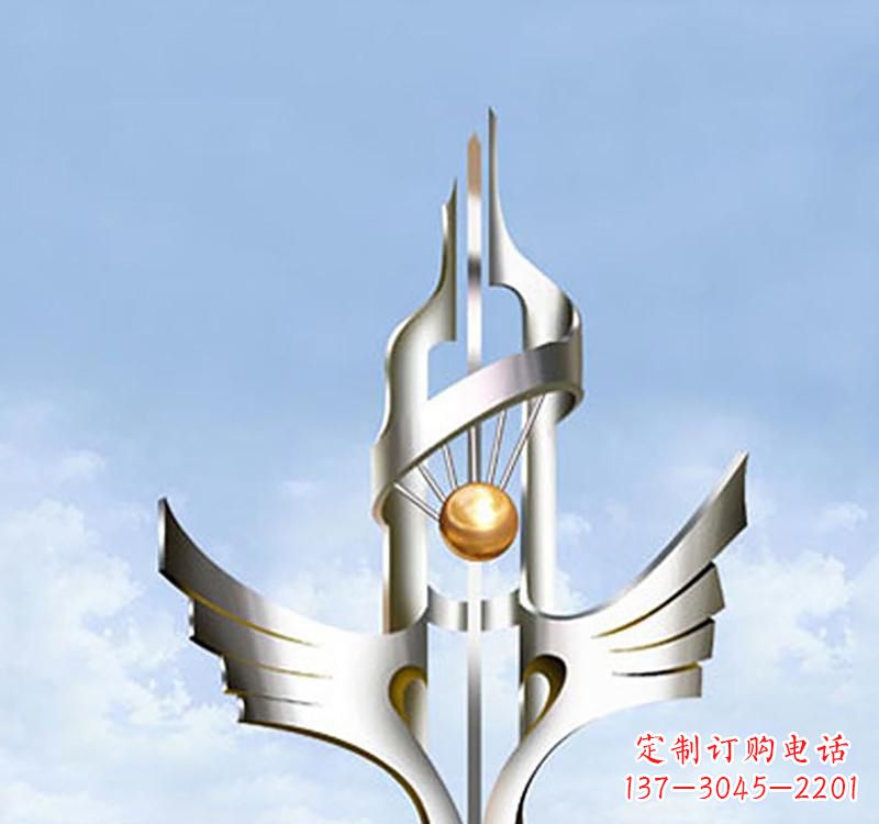 大连以不锈钢为材料的翅膀雕塑