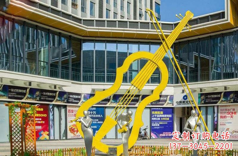 大连不锈钢抽象大提琴雕塑