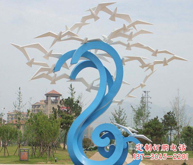 大连不锈钢抽象大雁雕塑1