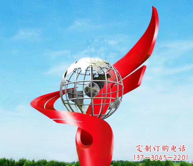 大连不锈钢抽象地球雕塑 (2)