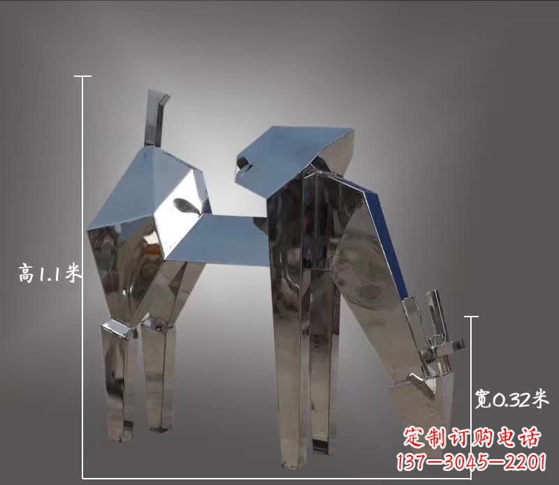 大连不锈钢动物雕塑——鹿
