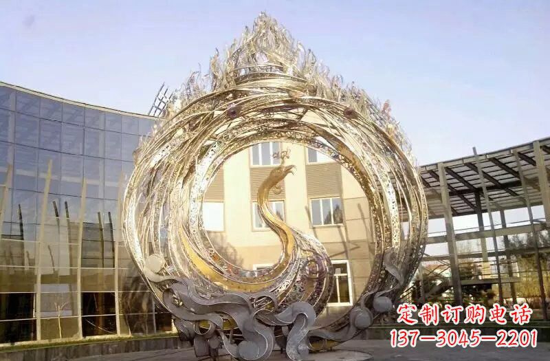 大连不锈钢凤凰涅槃雕塑