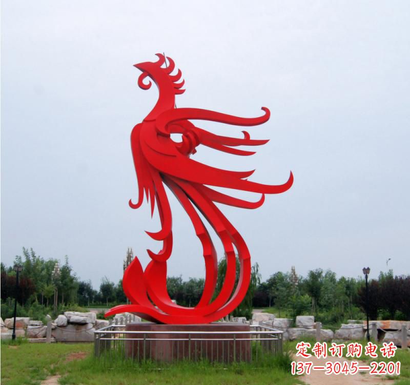 大连不锈钢凤凰雕塑绚丽多彩的艺术之美
