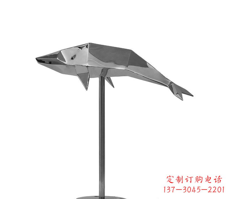 大连不锈钢抽象海豚雕塑