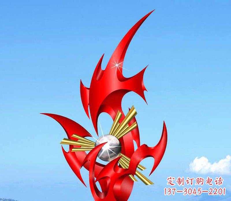大连不锈钢火苗雕塑