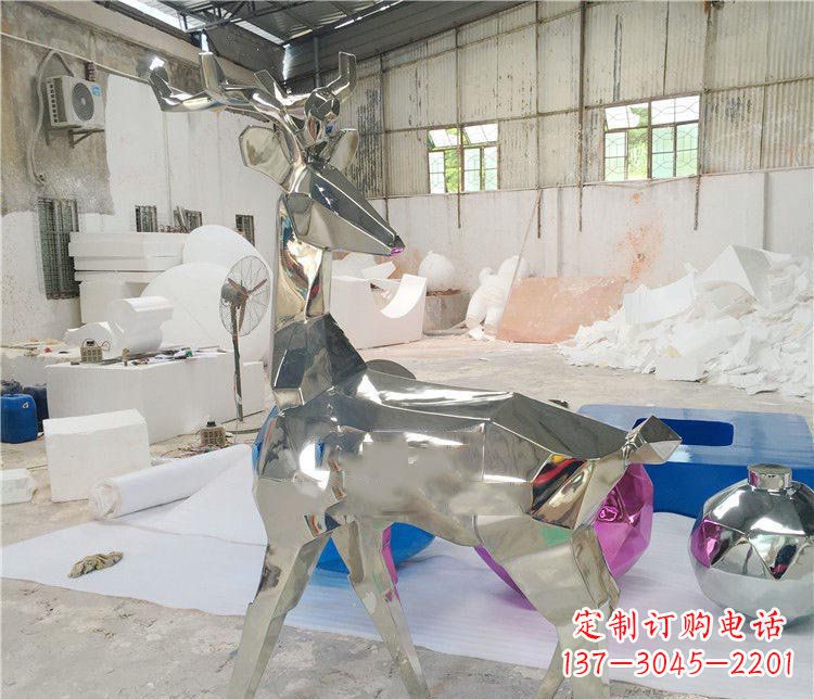 大连不锈钢梅花鹿雕塑