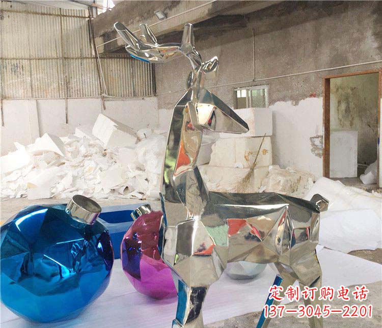大连不锈钢梅花鹿雕塑